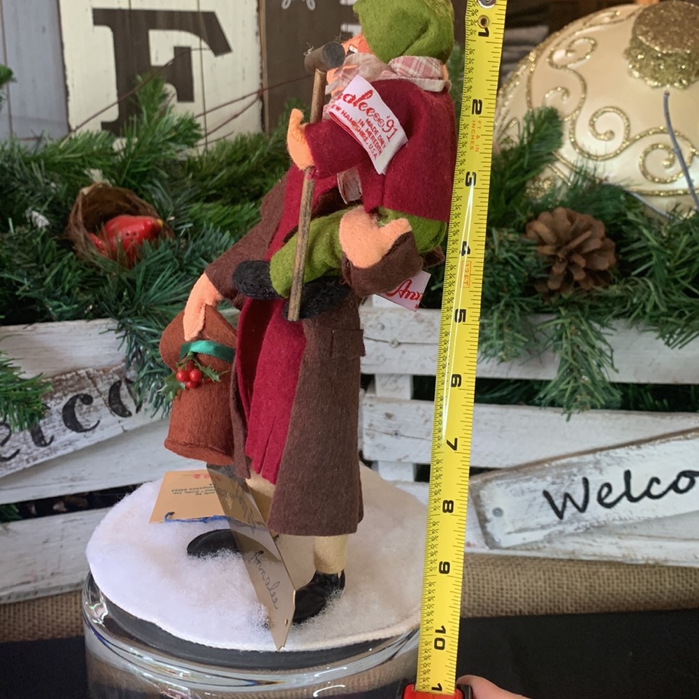 🎁 Rare 1991 Annalee 10" Dickens Bob Cratchet with 5" Tiny Tim with Brass Plaque - Picture 8 of 8